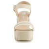 Andrea Women's Ankle Strap Serrated Sole Heeled Sandals 65028 - 4 of 4