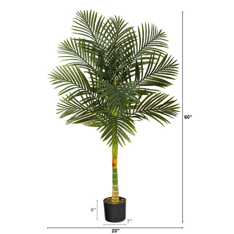 Nearly Natural 5-ft Single Stalk Golden Cane Artificial Palm Tree, 2 of 5