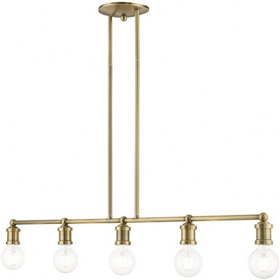 Lansdale Antique Brass 5-Light Linear Chandelier