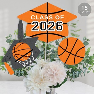 Big Dot of Happiness Grad Basketball - 2026 Graduation Party Centerpiece Sticks - Table Toppers - Set of 15 - 1 of 4