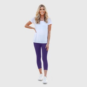 City Threads Women's Capri Leggings, 100% Cotton, USA-Made Comfortable Everyday Wear - 1 of 4