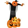 HOMCOM 106.25" Halloween Inflatables, Pumpkin Ghost with Pumpkin Patch, Outdoor Giant Blow Up Yard Decoration with Build-in LED - 4 of 4