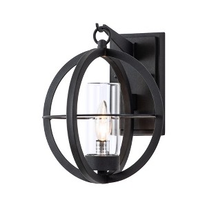 C Cattleya 1-Light Matte Black Finish Global Outdoor Wall Sconce Wall Light Fixture,E26 - 1 of 4