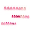 LOVELAY CREATIONS Summer Short Almond Press-On Nails with Pink Flower Gold Lines - 2 of 4