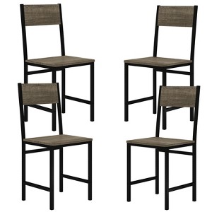 Tangkula Set of 4 Dining Chairs w/Metal Legs Slanted Back Wide Seat for Living Room - 1 of 4