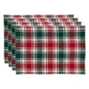 Saro Lifestyle Plaid Placemat, 14"x20" Oblong, Red/Green (Set of 4) - 3 of 4