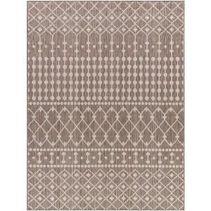 Mark & Day St Mary 7'10"x10' Rectangle Woven Indoor and Outdoor Area Rugs Dark Brown/Off-White: Geometric, Stain-Resistant, Patio - 1 of 4