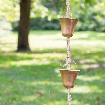Marrgon Copper Bell Style Rain Chain with Cups - 3 Feet