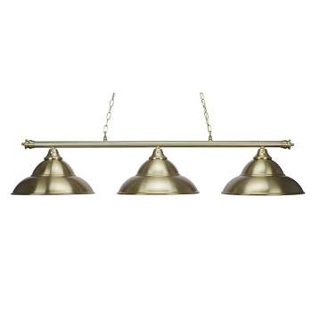 Toltec Lighting Oxford 3 - Light Island Pendant Light in  New Aged Brass with 16" New Age Brass Double Bubble Metal Shade Shade