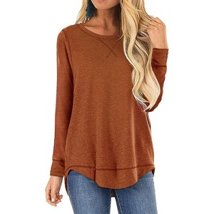 Haute Edition Women'S Cross Stitch Loose Fit Long Sleeve Tee With Plus - 1 of 1