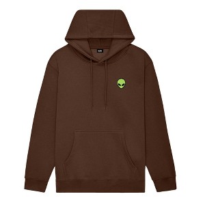 Dalix Alien Embroidery Relaxed Hoodie Soft Fleece Sweatshirt Drawcord Fit Lounge Mens - 1 of 4