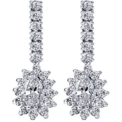 Pompeii3 1ct Pear Shape Diamond Halo Earrings 14k White Gold : Target