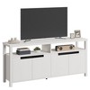 TV Stand for TVs Up to 70 Inch, White Long Entertainment Center with 4 Door and Open Shelf Storage, Rustic Brown Television Consoles Stands - 2 of 4