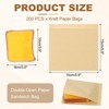 Unique Bargains Greaseproof Double Open Kraft Paper Sandwich Pretzel Food Storage Bags Brown 200 Pcs - 2 of 4