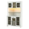 70" Rustic Buffet Cabinet, Farmhouse Decorative Storage Cabinet with LED Lights - Maison Boucle - 3 of 4