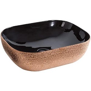 ALFI  Isabella Plus Collection Rectangular Above Mount Basin with an Embossed Exterior, Smooth Interior, and Center Drain - 1 of 3