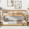 NicBex Twin over Twin Bunk Bed Wooden Bed Frame Low Height Design with Ladder and Full Length Guardrail, No Box Spring Required - 2 of 4
