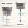 BABYYER Velvet Bar Stools, Modern Barstools Set of 2 , Adjustable Swivel Counter Height Chairs with Nailheads Trim and Low Back for Kitchen Island - 3 of 4