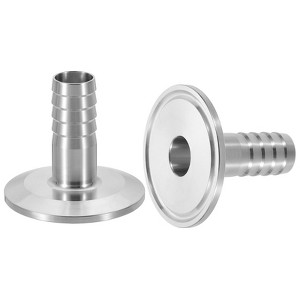 Unique Bargains 304 Stainless Steel Sanitary Fittings Tri Clamps to Hose Barbed Adapters - 1 of 4
