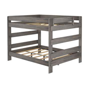 Max & Lily Bunk Bed, Queen-Over-Queen Bed Frame for Kids, Solid Wood Bunk Bed for Kids, No Box Spring Needed