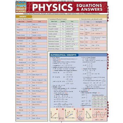 Physics Equations & Answers - (Quickstudy: Academic) by  Mark Jackson (Poster)