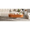 47.2" Oval Lift Top Coffee Table with Hidden Storage, 360¡ã Rotating Tray and Drawers, Modern Wooden Center Table for Living Room - 3 of 4
