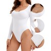 INSPIRE CHIC Women's Bodysuit Long Sleeve Slim Fit V Neck Tummy Control Brief Shapewear - 3 of 4