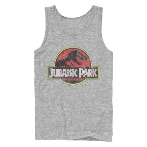 Men's Jurassic Park Distressed T-Rex Logo Tank Top - 1 of 4