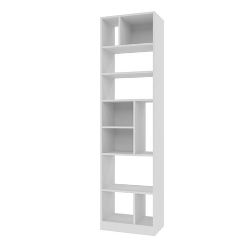 66 inch Tall 5 Tiers Wood Bookshelf with 10 Open Compartments-White - Color: White