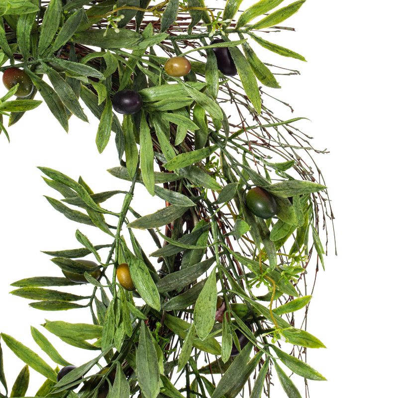 Artificial Olive Leaf Wreath (24&#34;) - Vickerman, 3 of 6