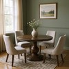 HomeRoots 60" Brown Solid Wood Pedestal Base Round Top Dining Table - 2 of 4