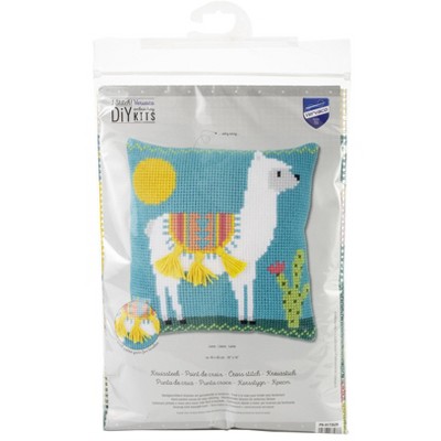 Vervaco Needlepoint Cushion Top Kit 16"X16"-Llama Stitched In Yarn