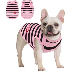 Dog Shirt, Pet Clothes for All Season, Soft Breathable Shirt for Dogs Cats Boy Girl, Breathable Lightweight Pet Tshirt for Frenchie, Dachshund, Yorkie - 1 of 4