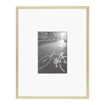 11.3" x 14.4" Matted to 5" x 7" Thin Metal Gallery Frame Brass - Threshold™