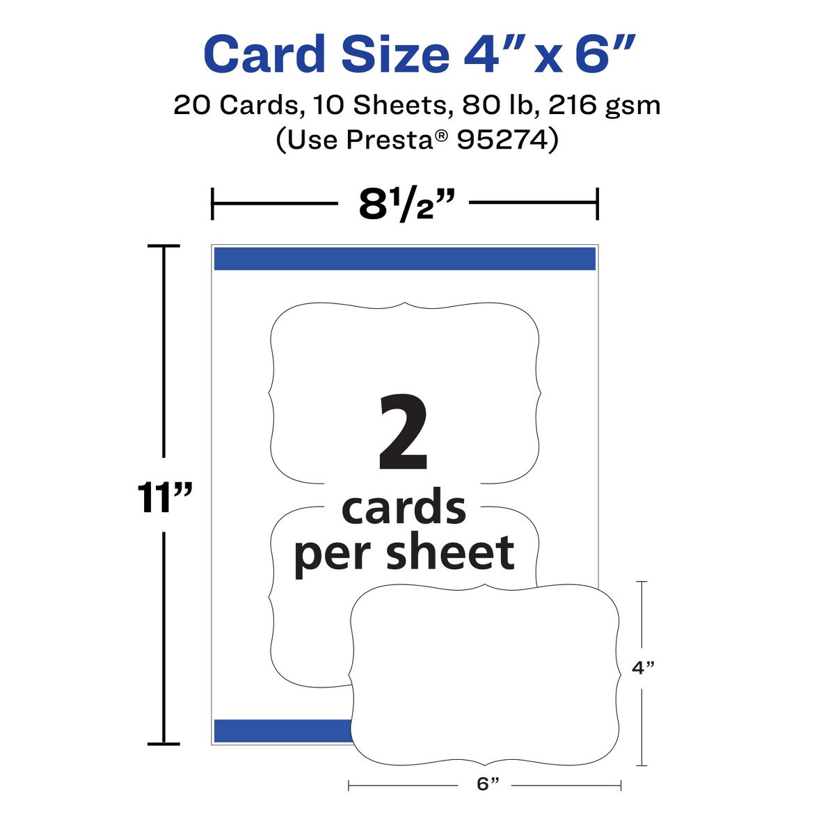 Avery Printable Matte White Edge Cards with Sure, 4" x 6" Rectangle - thumbnail 10