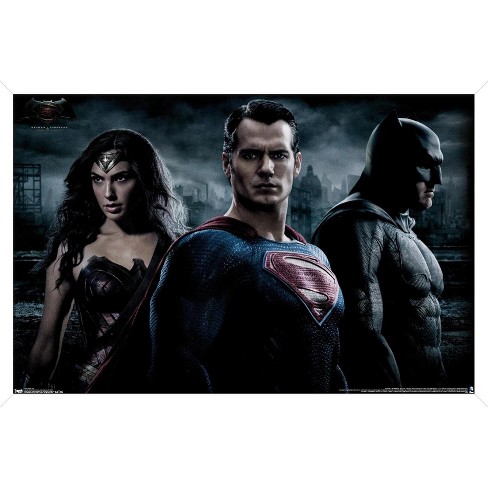 Trends International Dc Comics Movie - Batman V Superman - Trio Framed Wall  Poster Prints White Framed Version 