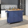 XINGHANZHENXUAN Kitchen Island with Drop Leaf Breakfast Bar, Locking Wheels, Storage Cabinet, Spice Rack & Towel Rack - 4 of 4