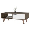 NicBex Coffee Tables for Living Room 14.57" H Rectangle Modern Coffee Table with 1 Drawer and 4 Stylish Legs, 1 Open Shelf, Multicolor - 4 of 4