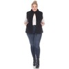 Plus Size Zip up High Pile Fleece vest -White Mark - 4 of 4