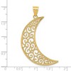 Black Bow Jewelry 14k Yellow Gold Extra Large Filigree Crescent Moon Pendant - 4 of 4
