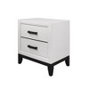 Vynxaria 2-Drawer Nightstand - White Finish, Kennin Center Glide Drawers, Black Hardware, Bedroom Bedside Storage Furniture - 3 of 4