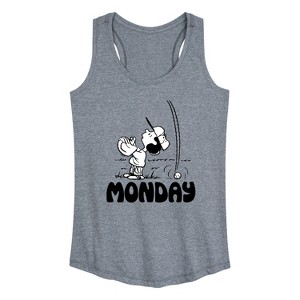 Women's - Peanuts - Lucy Monday Graphic Racerback Tank - 1 of 4