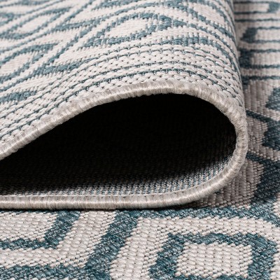 Mediterranean Elegance Gray Synthetic 2x8 Indoor/Outdoor Rug