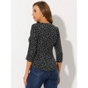 INSPIRE CHIC Women's Polka Dots 3/4 Sleeve Casual Button Front Shirt - 3 of 4