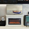 Parrot Uncle 36" Black Insert Crystal LED Electric Fireplace with Remote - 2 of 4