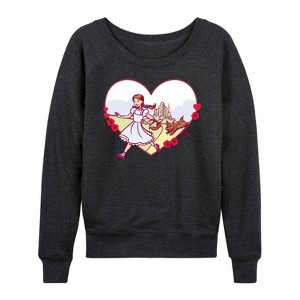 Women's - Wizard of Oz - Dorthy And Toto Heart Lightweight French Terry Slouchy - 1 of 4