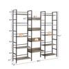 GustoWave Triple Column 5 Tier Bookshelf,Tall Display Shelves, Adjustable Rustic Industrial Style Book Shelves, Modern Bookshelves, Vintage - 2 of 4