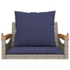 vidaXL Swing Bench with Cushions Gray 24.8"x24.4"x15.7" Poly Rattan - 4 of 4