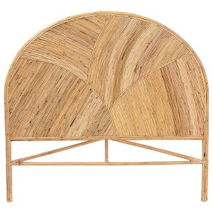 bali & pari King Seana Rattan Standalone Headboard Honey: Bohemian Design, No Mount Needed - 1 of 4