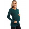 Maternity Shirt Side Button and Ruched Maternity Tunic Tops - 3 of 4